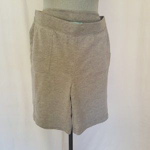 Silverwear Womens Pull On Shorts S Gray Missing Drawstring Waist Pockets Knit.